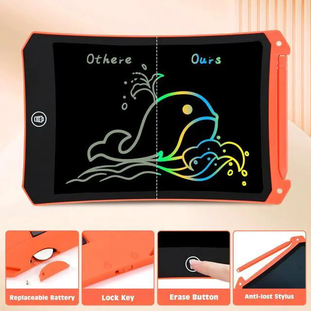 Alt view image 6 of 7 - LCD Writing Tablet, 2 Pack Toddler Kids Toys, Red and Orange