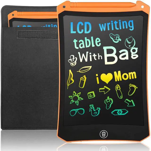 Main image of LCD Writing Tablet, Colorful Drawing Tablet with Protect Bag, Kids Drawing Pad 8.5 Inch Doodle Board,Toddler Boy and Girl Learning Toys Gift for 3 4 5 6 Years Old (Orange)