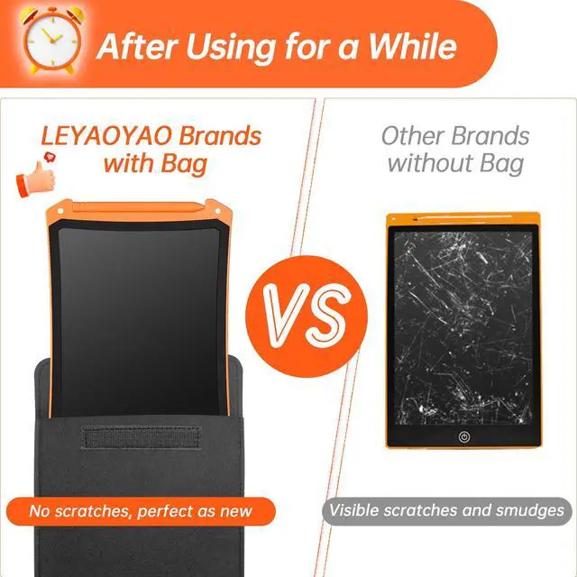 Alt view image 2 of 6 - LCD Writing Tablet, Colorful Drawing Tablet with Protect Bag, Kids Drawing Pad 8.5 Inch Doodle Board,Toddler Boy and Girl Learning Toys Gift for 3 4 5 6 Years Old (Orange)