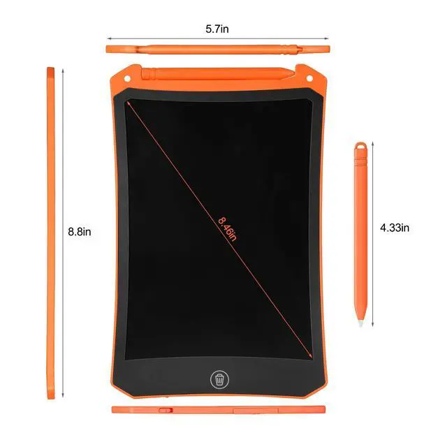 Alt view image 4 of 6 - LCD Writing Tablet, Colorful Drawing Tablet with Protect Bag, Kids Drawing Pad 8.5 Inch Doodle Board,Toddler Boy and Girl Learning Toys Gift for 3 4 5 6 Years Old (Orange)