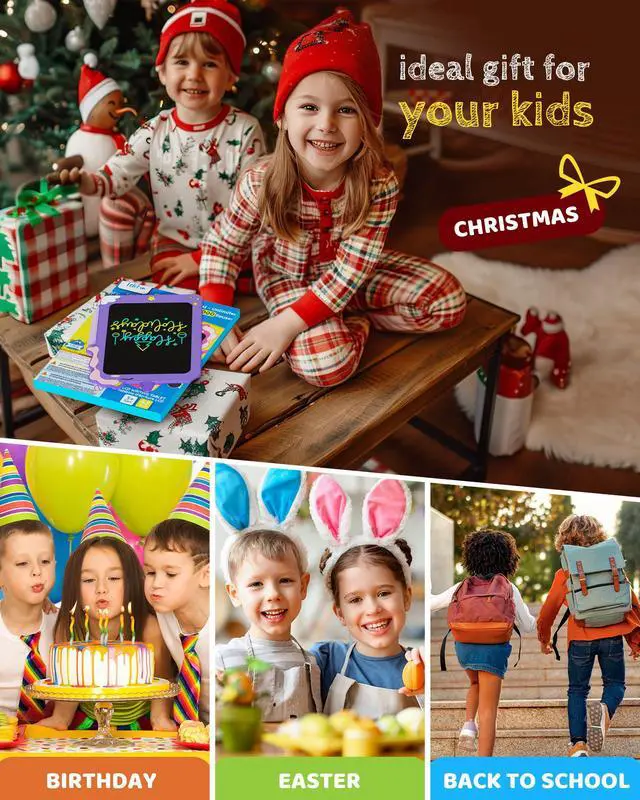 Alt view image 7 of 7 - Birthday Gifts for Girls, 8.5inch Doodle Board, LCD Writing Tablet for Kids, Writing Pad Drawing Tablet, Travel Toys for 3 4 5 6 7 8 Year Old Boys Girls Birthday Christmas Gift(Purple)