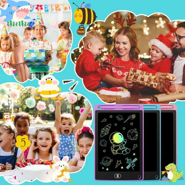 Alt view image 7 of 7 - 4-Pack LCD Writing Tablet for Kids 8.5 Inch, Colorful Doodle Board