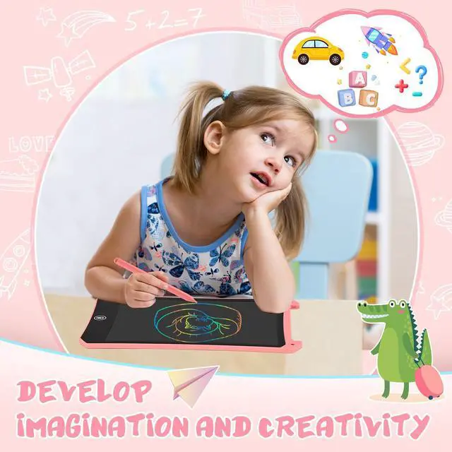 Alt view image 2 of 7 - Kids LCD Writing Tablet, Mess Free Coloring Books, Travel Toys