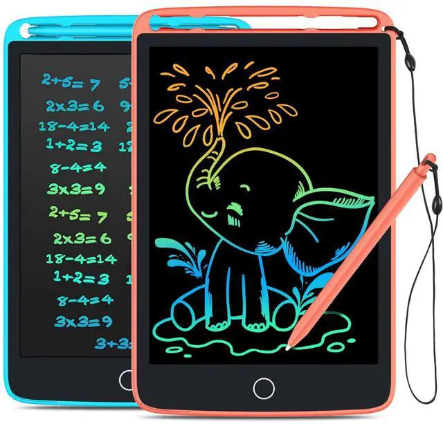 Main image of 2 Pack LCD Writing Tablet with Fridge Magnets, Doodle Board for Kids Drawing Kitchen Memo, Christmas Stocking Stuffers Birthday Gifts Toys for Boys Girls 8.5 Inch(Blue+Pink)