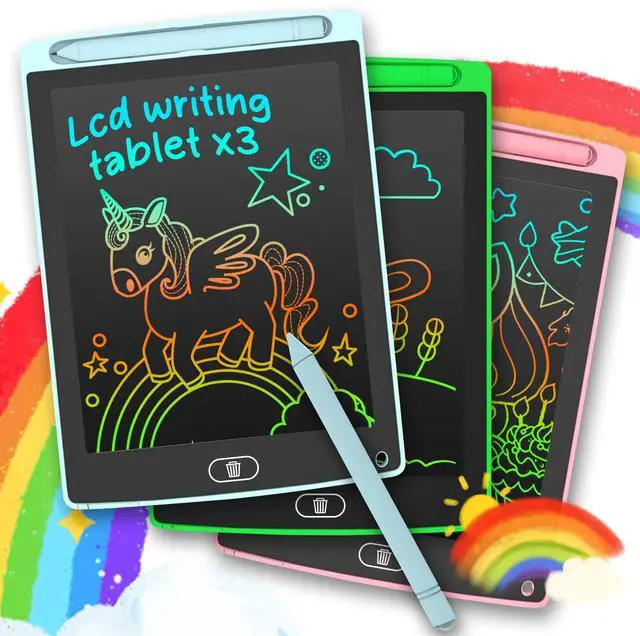 Main image of 3 Pack LCD Writing Tablet, Colorful Toddler Drawing Tablet Doodle Board for Kids, Erasable Reusable Electronic Drawing Pad, Educational and Learning Toy for 3-6 Years Old Boy and Girl