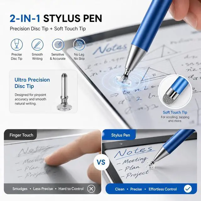 Alt view image 5 of 5 - 6 PCS Stylus Pen for Touchscreen, 2in1 Universal Stylus for Nintendo Switch