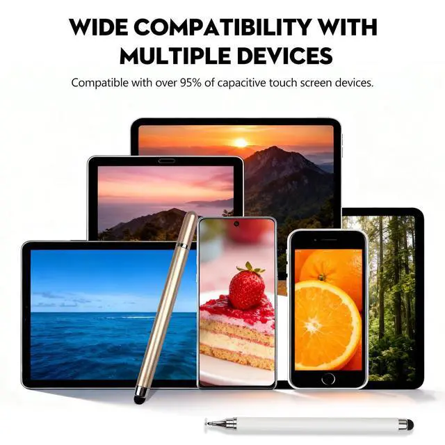 Alt view image 4 of 7 - 6-Pack 2-in-1 Stylus Pens for Touchscreen Devices High-Precision, No-Charge Stylus for iPad, iPhone, Samsung & Android Tablets (3 Colors)