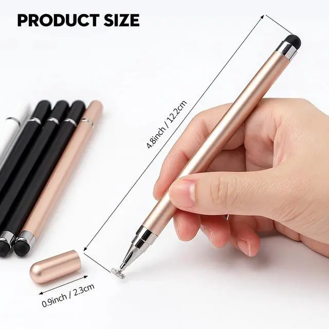 Alt view image 6 of 7 - 6-Pack 2-in-1 Stylus Pens for Touchscreen Devices High-Precision, No-Charge Stylus for iPad, iPhone, Samsung & Android Tablets (3 Colors)
