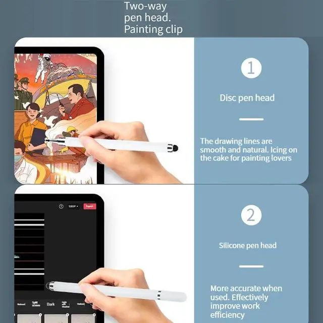 Alt view image 3 of 6 - Stylus Pen for Touch Screens(5pack), 2 in 1 High Precision & Sensitivity Capacitive Pens for iPad iPhone Android Tablets and All Universal Touchscreen Devices