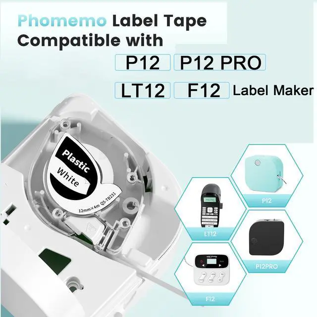 Alt view image 5 of 7 - P12 Label Tape Compatible with P12 P12PRO LT12 F12 Label Makers