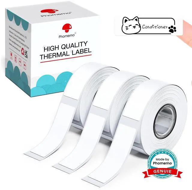 Main image of Labels D30 Label Tape, Black on White, 0.47 in 12 x40mm, 480 Tapes