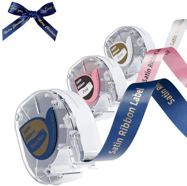 Main image of P12 Satin Ribbon Label Tape for Gift Wrapping, DIY Craft Wedding