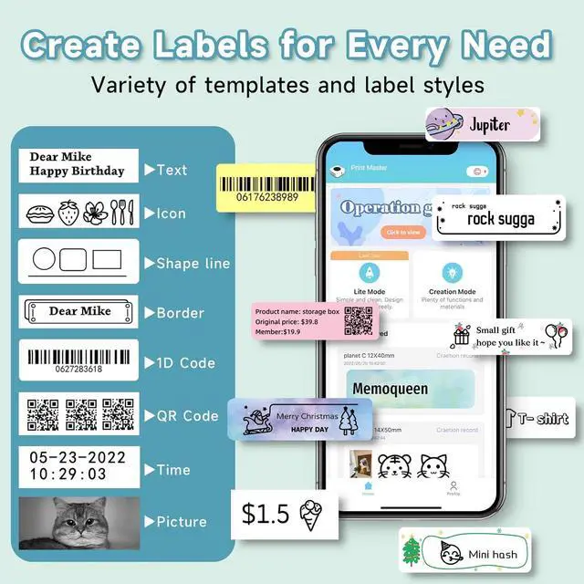 Alt view image 4 of 7 - D30 D30D Labels, Black on White (12mm X 40mm)