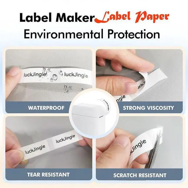Alt view image 4 of 7 - Label Maker Machine with Tape, Bluetooth Label Printer, Wireless Mini Label Makers with Multiple Templates for School Office Home, White