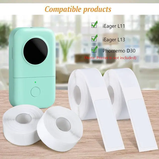 Alt view image 4 of 7 - 6 Rolls Label Maker Tapes for Phomemo D30, 960 Pcs 12 x 40mm Thermal Labels Printer Sticker Paper with Self-Adhesive Waterproof Adhesive Label Printer Tape Paper for Office Household Supplies