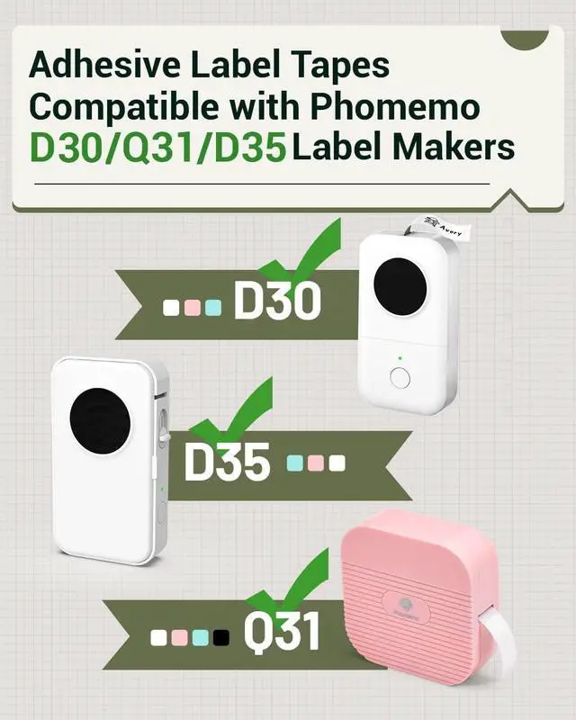 Alt view image 5 of 7 - Labels, D30/D30D Label Tape, Continuous Labels 0.59"×19.69ft