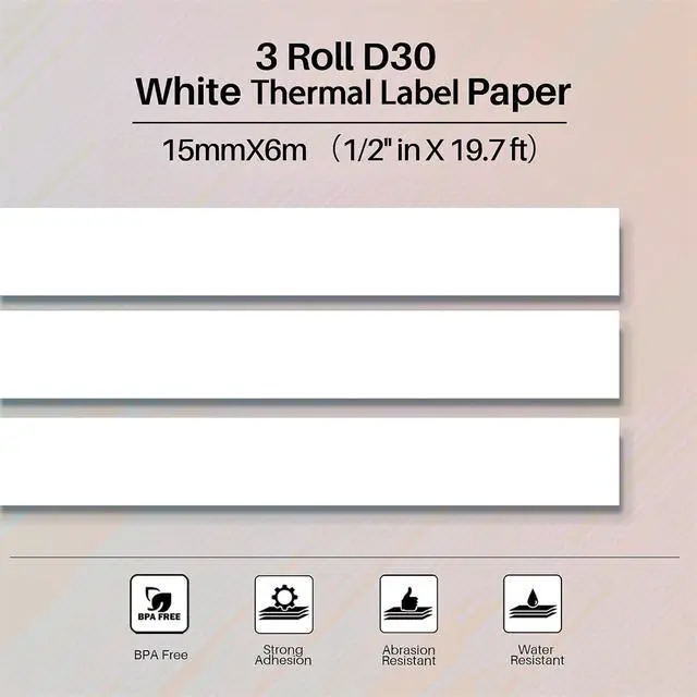 Alt view image 7 of 7 - Labels, D30/D30D Label Tape, Continuous Labels 0.59"×19.69ft