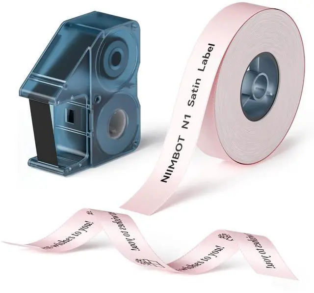 Main image of N1 Satin Ribbon Set, Only for N1 Label Maker, Pink