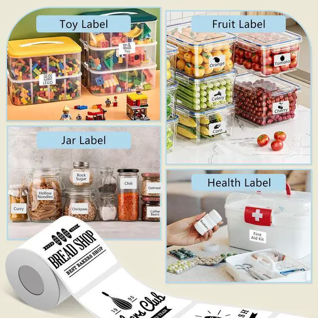 Alt view image 3 of 5 - M110 Thermal Labels 4 Rolls Compatible for Phomemo M100/M110/M150/M221/M220/M120/M200/M250 Label Printer 1.57"x1.18"(40x30mm),220 Labels/Roll