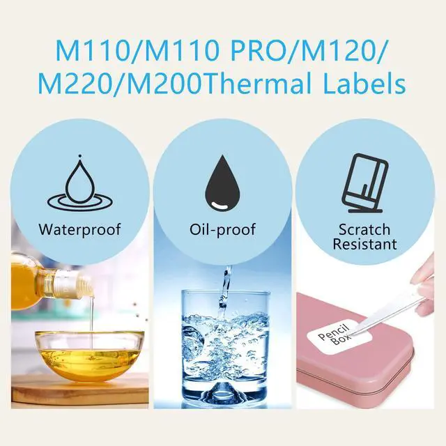 Alt view image 4 of 5 - M110 Thermal Labels 4 Rolls Compatible for Phomemo M100/M110/M150/M221/M220/M120/M200/M250 Label Printer 1.57"x1.18"(40x30mm),220 Labels/Roll
