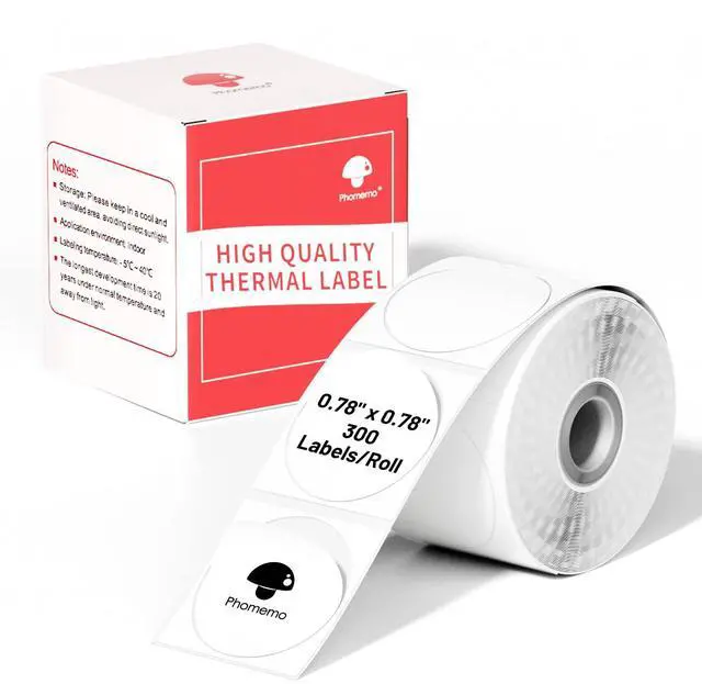 Main image of Round Thermal Labels,0.78", Use for M110/M100/M220/M108, 300 PCS