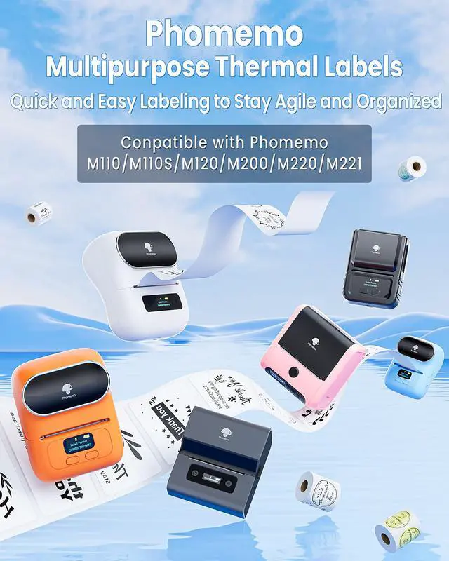 Alt view image 3 of 7 - Phomemo Labels, 1.96"(50×50mm) Round M110 Thermal Labels for M220/M100/M250/M102/M221/M200/M108, Multi-Purpose Roll Thermal Stickers for Small Business, Retailers and Boutiques - 140 Labels/ 1 Roll