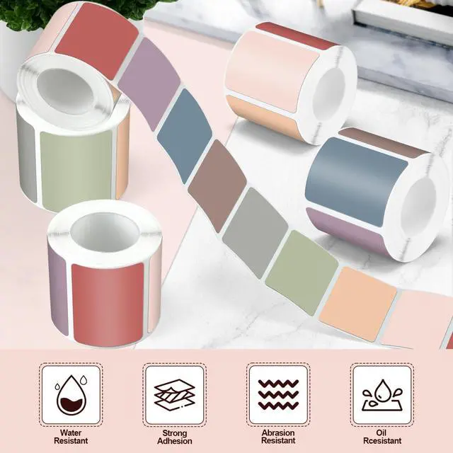 Alt view image 3 of 7 - 240 Pcs/ 1 Roll Square Thermal Sticker Labels Self Adhesive Direct Thermal Labels Multipurpose Printer Paper for DIY, Name Tag, 1.18 x 1.57 inches/ 30 x 40 mm(Multicolor)