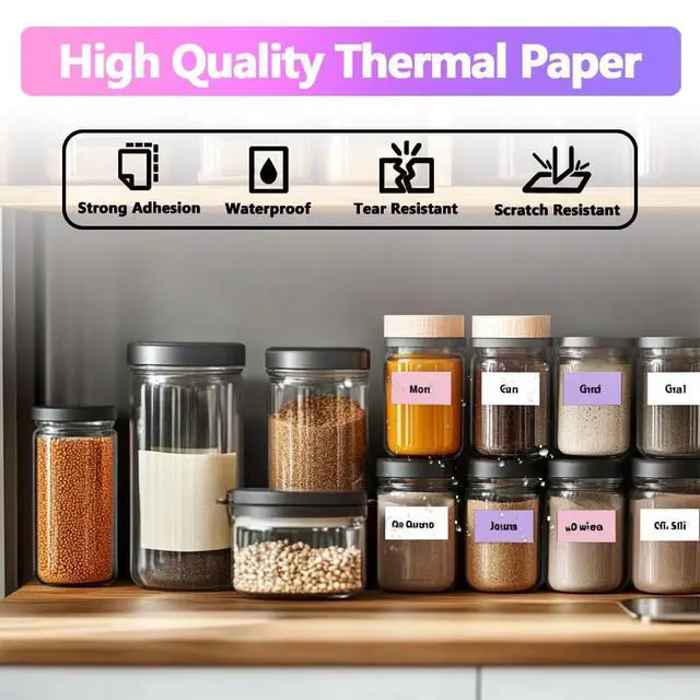 Alt view image 2 of 5 - 3 Rolls Color Thermal Printer Sticker Paper for M110/T50M Pro, 1.57x1.18In