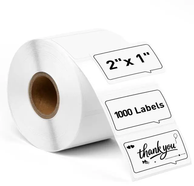 Main image of 2" x 1" Direct Thermal Labels-Perforated Barcodes, Shipping, Address Label Paper, Durable Self-Adhesive Thermal Printer Stickers, Compatible with Zebra & Rollo Printers1 Roll1000 Labels