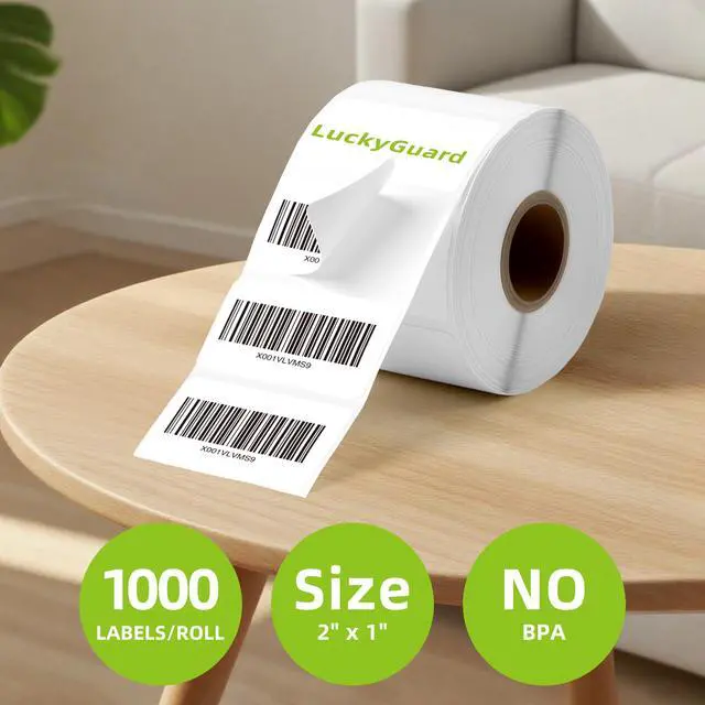 Alt view image 2 of 6 - 2" x 1" Direct Thermal Labels-Perforated Barcodes, Shipping, Address Label Paper, Durable Self-Adhesive Thermal Printer Stickers, Compatible with Zebra & Rollo Printers1 Roll1000 Labels