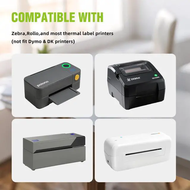 Alt view image 6 of 6 - 2" x 1" Direct Thermal Labels-Perforated Barcodes, Shipping, Address Label Paper, Durable Self-Adhesive Thermal Printer Stickers, Compatible with Zebra & Rollo Printers1 Roll1000 Labels