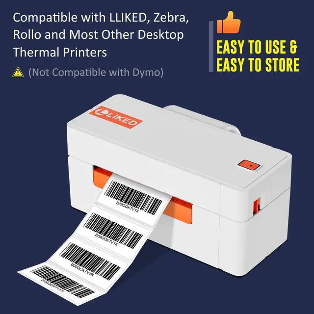 Alt view image 7 of 7 - 2" x 1" Direct Thermal Labels, Permanent Adhesive Barcode Adress Labels & Compatible with Rollo, Zebra and Other Desktop Printers (1 Roll, 1300 Labels)