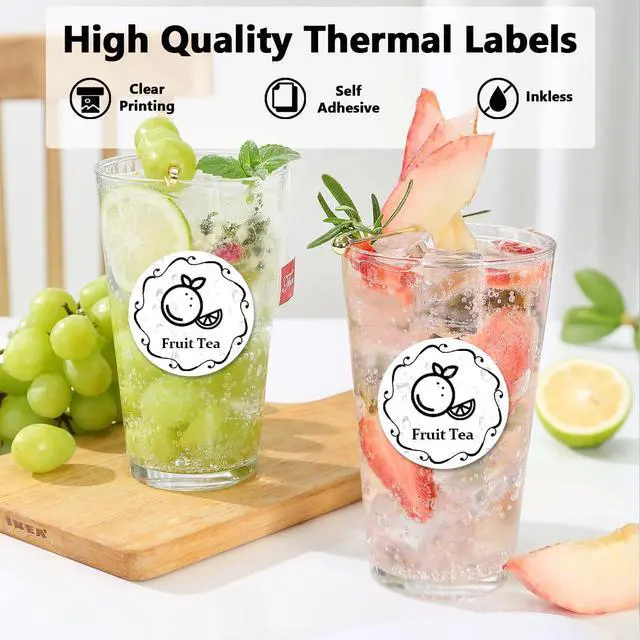 Alt view image 2 of 6 - 420PCS 2 Inch Circle Thermal Sticker Paper for Label Printer, White