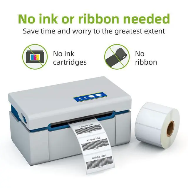 Alt view image 4 of 7 - 2.25" x 1.25" White Direct Thermal Labels, Replacement for Self-Adhesive Address Shipping Barcode Thermal Stickers, Compatible with Rollo & Zebra Thermal Label Printer(1 Roll, 1000 Labels)