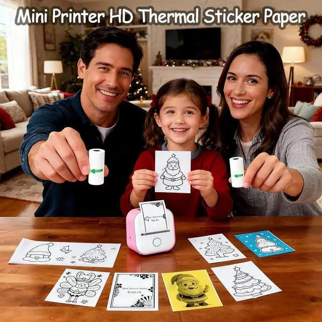 Alt view image 3 of 7 - 6 Rolls White Thermal Sticker Paper for Phomemo T02/M02/M02S PRO Mini Printer,Self-Adhesive Paper 53 * 28mm,HD Label for Pocket Inkless Portable Photo Printer to Print,Note,list