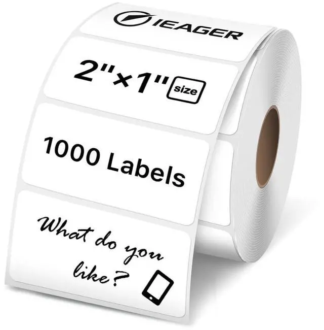 Main image of 2x1 Inch Thermal Labels, White Rectangle Thermal Printer Stickers