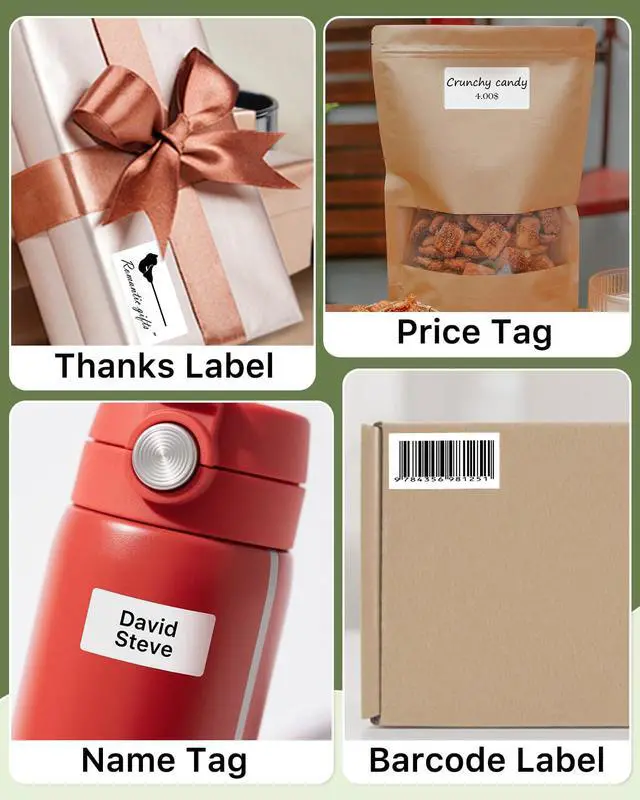 Alt view image 7 of 7 - 2x1 Inch Thermal Labels, White Rectangle Thermal Printer Stickers