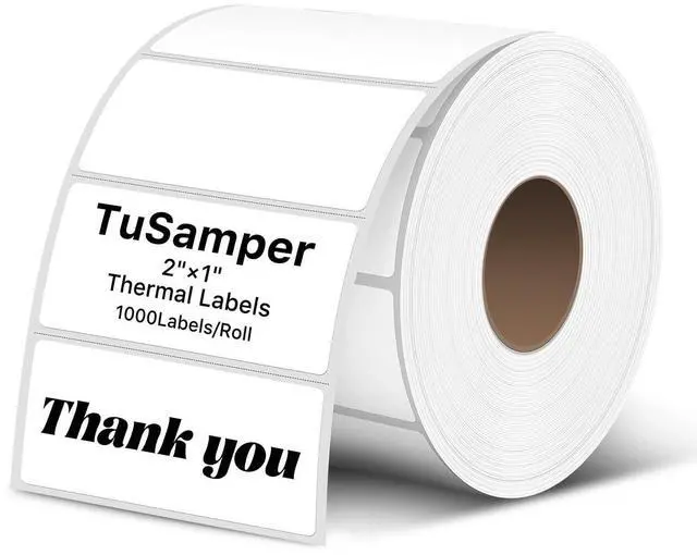 Main image of 2x1 Thermal Labels, White Thermal Sticker Labels, 1000 Sheets/Roll