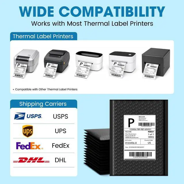 Alt view image 5 of 7 - Thermal Labels 4x6 200 Labels Fanfold Direct Shipping Label