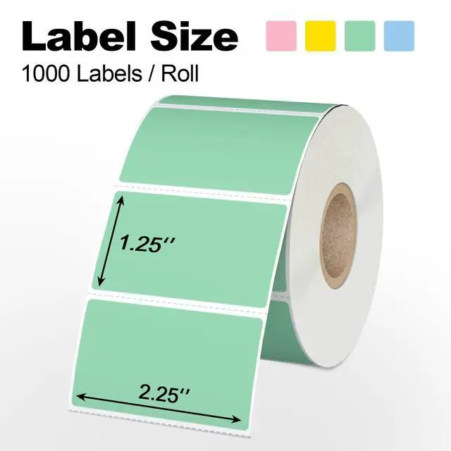 Alt view image 2 of 7 - 2.25" x 1.25" Direct Thermal Labels, 1000 Labels/Roll, White Perforated Barcode & Return Address Label, Waterproof Strong Adhesive, Compatible with Zebra ZD410 ZD411 LP2824, Rollo, MUNBYN