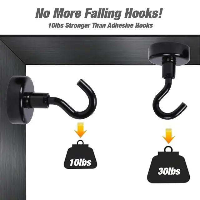 Alt view image 2 of 6 - Magnetic Hooks, Cruise Ship Essentials,10Pcs-30lbs Magnet Hook