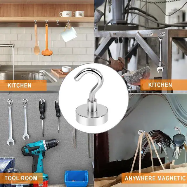 Alt view image 6 of 7 - Magnetic Hooks 30lbs Strong Magnets Hook 36 Pack