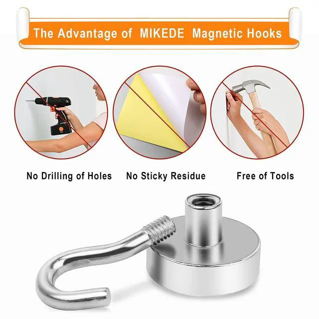 Alt view image 7 of 7 - Magnetic Hooks 30lbs Strong Magnets Hook 36 Pack