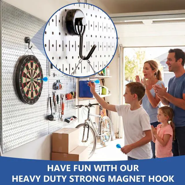 Alt view image 7 of 7 - Magnetic Hooks, Mixed Sizes 10-Pack Black Heavy Duty Strong Magnet Hook Set for Refrigerator, Cruise Ship Cabin, Outdoor BBQ Grill, Kitchen & Garage (Medium 4 + Large 2 + Max 4)