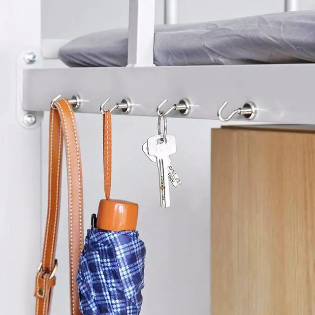 Alt view image 5 of 7 - Magnetic Hooks,85lbs Heavy Duty Magnets with Hook Silver 6 Pack