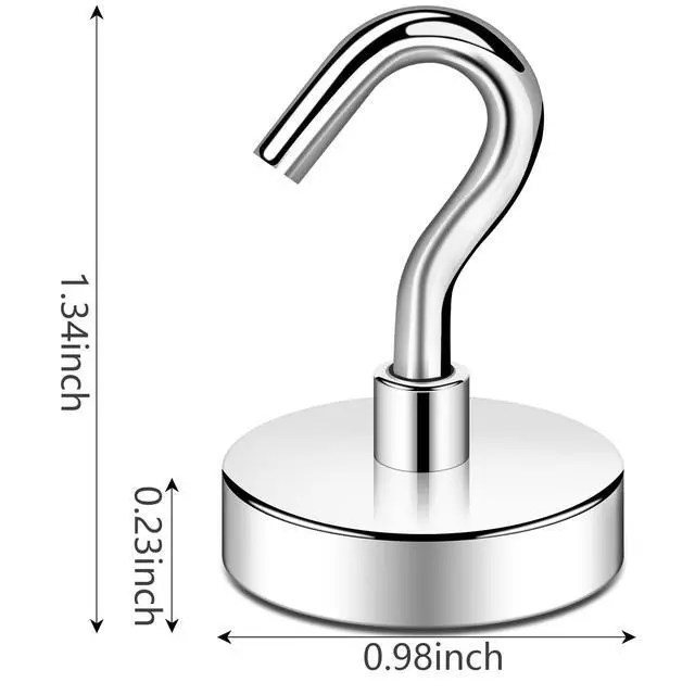 Alt view image 7 of 7 - Magnetic Hooks,85lbs Heavy Duty Magnets with Hook Silver 6 Pack