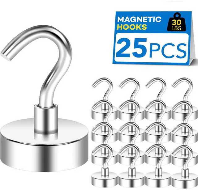 Main image of Magnetic Hooks for Cruise Cabins, 30LBS, 25Pack