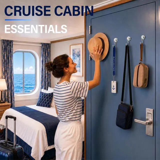 Alt view image 2 of 7 - Magnetic Hooks for Cruise Cabins, 10 Pack, 35LB+, Silver