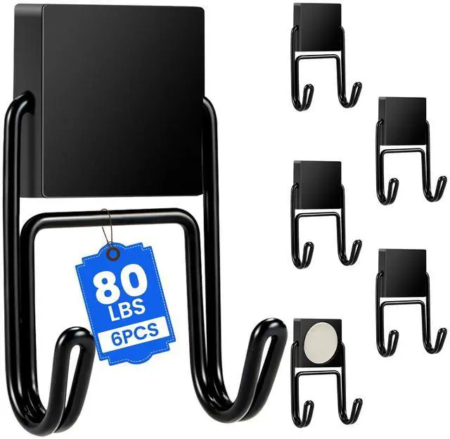 Main image of Magnetic Hooks 80LBS, 6 Pcs Cruise Essential Heavy Duty Black Hook