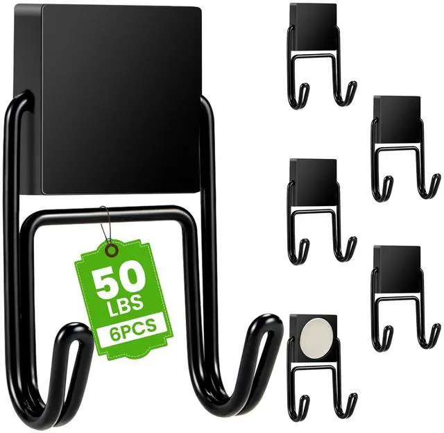 Main image of Magnetic Hooks 6Pcs 50lbs+ Magnet Hook Cruise Essentials Black